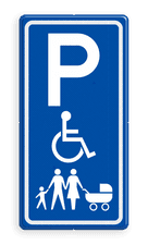 Verkeersbord parkeerplaats voor Invalide en/of Gezinnen