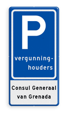 Verkeersbord RVV E09 - Parkeerplaats vergunninghouders + tekst - BT18