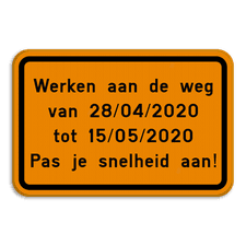 Verkeersbord SB250 F39 - Eigen tekst