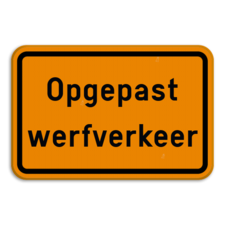 Verkeersbord SB250 F39 - Opgepast werfverkeer