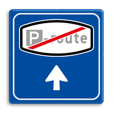 Verkeersbord RVV BW204e - Einde Parkeerrouteverwijzing