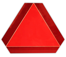 Panneau de signalisation pour circulation lente - triangle 400mm orange fluorescent