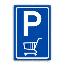 Verkeersbord E08 parkeerplaats winkelwagen