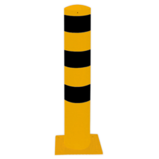 Poteau de protection Ø152x1000mm avec pied, galvanisé ou jaune/noir