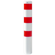 Rampaal Ø152x2000mm met grondmontage - wit/rood of verzinkt