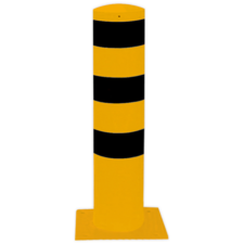 Poteau de protection Ø273x1500mm avec pied, galvanisé ou jaune/noir