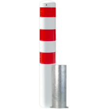 Rampaal Ø152x2000mm wegneembaar, wit/rood of verzink