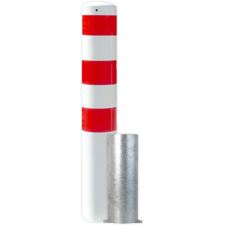 Poteau de protection amovible Ø193x1500mm - galvanisé ou blanc/rouge