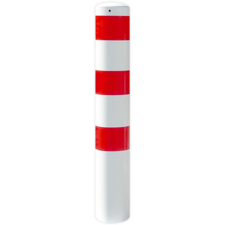 Poteau de protection Ø193x1500mm avec fixation dans le sol - galvanisé ou blanc/rouge