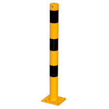 Rampaal Ø76x900mm wegneembaar, geel/zwart
