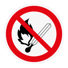 Autocollant de sol - Flammes nues interdites