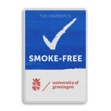 Informatiebord Smoke-Free University met logo