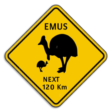Panneau de signalisation Australien - Emu