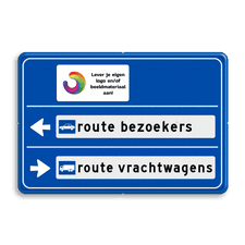 Parkeerroutebord 2 richtingen met tekst pijlen