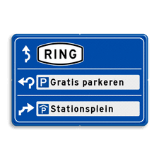 Parkeerroutebord 2 richtingen met tekst pijlen