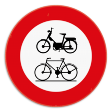 Panneau SB250 - C9 - C11 - Accès interdit aux conducteurs de cyclomoteurs et de bicyclettes