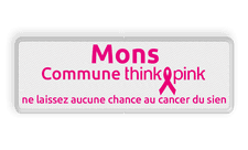 Naambord Commune ThinkPink.be - wit - magenta in huisstijl