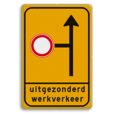 Omleidingsbord - WIU L10-01rdC01t-ob - uitgezonderd werkverkeer