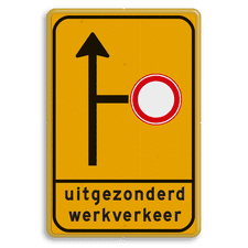 Omleidingsbord - WIU L10-01rdC01t-ob - uitgezonderd werkverkeer