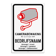 Camerabord België - vlakke uitvoering - wet van 21 maart 2007