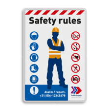 Veiligheidsbord - SAFETY RULES in huisstijl