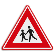 Verkeersbord RVV J21 - Vooraanduiding overstekende kinderen