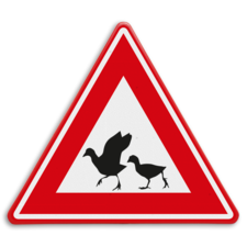 Verkeersbord - waarschuwing overstekende watervogels