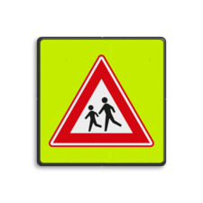 Verkeersbord RVV J21f - FLUOR Overstekende Kinderen