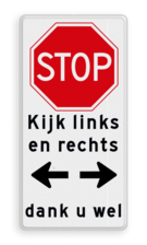 Verkeersbord B07 - Stoppen voor voorrangsweg + tekst + OB0401 + tekst