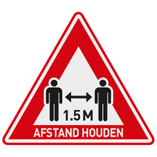 Verkeersbord - houd 1,5 meter afstand