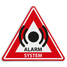 Verkeersbord - waarschuwing ALARM SYSTEM