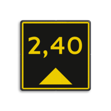 Scheepvaartbord BPR G.5.3 - Aanduiding diepte geel/zwart