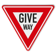 Driehoekig waarschuwingsbord GIVE WAY