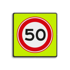 Verkeersbord RVV A01-050f - Maximum snelheid 50 km/h