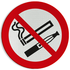 Reflecterende sticker of bord Pictogram - Roken en E-sigaret verboden