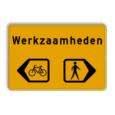 Omleidingsbord - Werkzaamheden fietsers/voetgangers