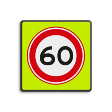 Verkeersbord RVV A01-060f - Maximum snelheid 60 km/h