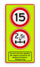 Verkeersbord A01 + C20 + ondertekst