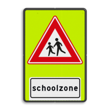 Verkeersbord RVV J21f - FLUOR Schoolzone