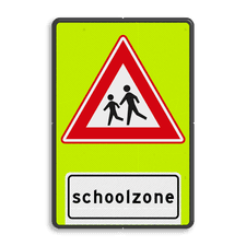 Verkeersbord RVV J37f - FLUOR Schoolzone