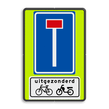 Verkeersbord RVV L08 - OB54 - Doodlopende weg met uitzondering