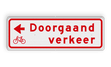 Verkeersbord RVV BW02l 600x200mm - Doorgaand verkeer