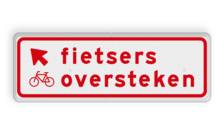 Verkeersbord RVV BW07lb 600x200mm - Fietsers oversteken