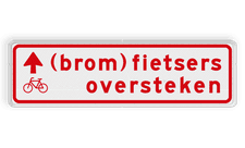 Verkeersbord RVV BW08b 700x200mm - (brom)fietsers oversteken