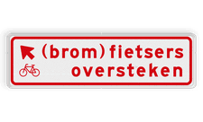 Verkeersbord RVV BW08lb 700x200mm - (brom)fietsers oversteken