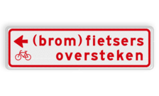 Verkeersbord RVV BW08l 700x200mm - (brom)fietsers oversteken