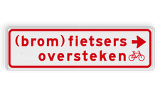 Verkeersbord RVV BW08r 700x200mm - (brom)fietsers oversteken