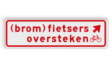 Verkeersbord RVV BW08rb 700x200mm - (brom)fietsers oversteken