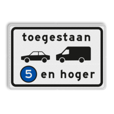 Verkeersbord RVV C22a3 - Onderbord - Milieuzone auto en busje