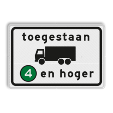 Verkeersbord RVV C22a4 - Onderbord - Milieuzone vrachtauto's